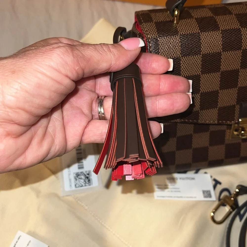 Louis Vuitton Brown Damier Ebene Crossbody Bag with Gold Hardware